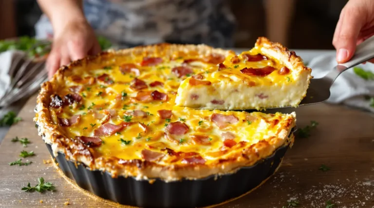 Cette quiche lorraine sans pâte fait fondre les calories sans perdre le goût de la recette traditionnelle Cette quiche lorraine sans pâte fait fondre les calories sans perdre le goût de la recette traditionnelle