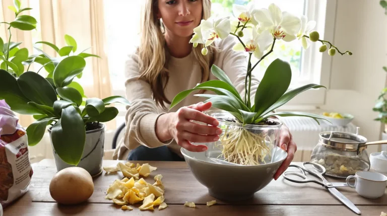 Orchidée : j’obtiens une floraison spectaculaire en un rien de temps avec une simple pomme de terre Orchidée : j’obtiens une floraison spectaculaire en un rien de temps avec une simple pomme de terre