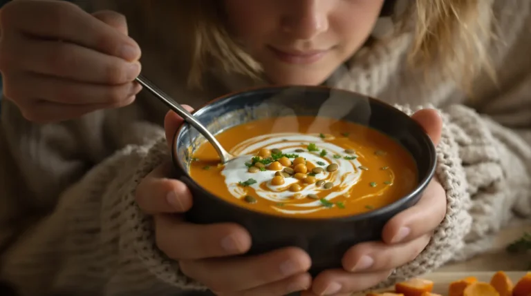 Velouté pois chiches-carottes au cumin : le dîner healthy et complet que je fais les soirs de flemme Velouté pois chiches-carottes au cumin : le dîner healthy et complet que je fais les soirs de flemme