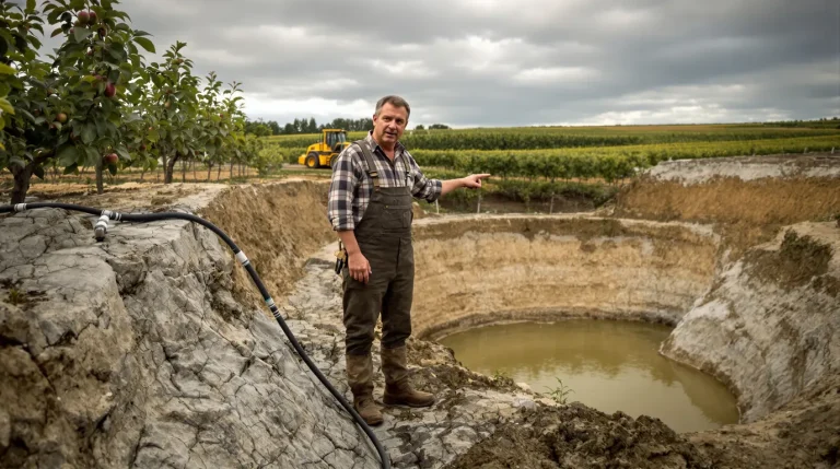 Dans le Calvados, ce producteur de pommes construit une retenue d’eau pour sauver son verger Dans le Calvados, ce producteur de pommes construit une retenue d’eau pour sauver son verger