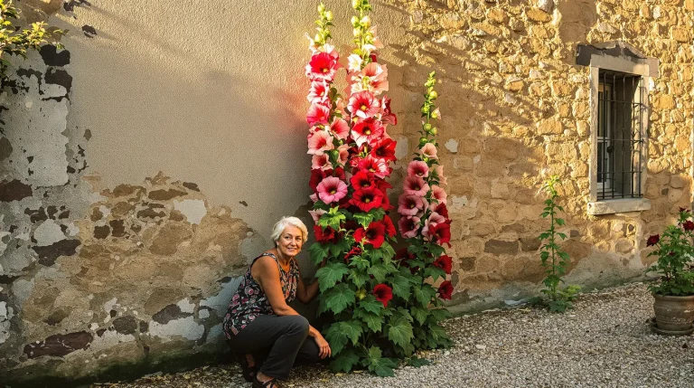 Pourquoi les anciens plantaient des roses trémières contre les murs : la raison oubliée depuis 3 générations Pourquoi les anciens plantaient des roses trémières contre les murs : la raison oubliée depuis 3 générations