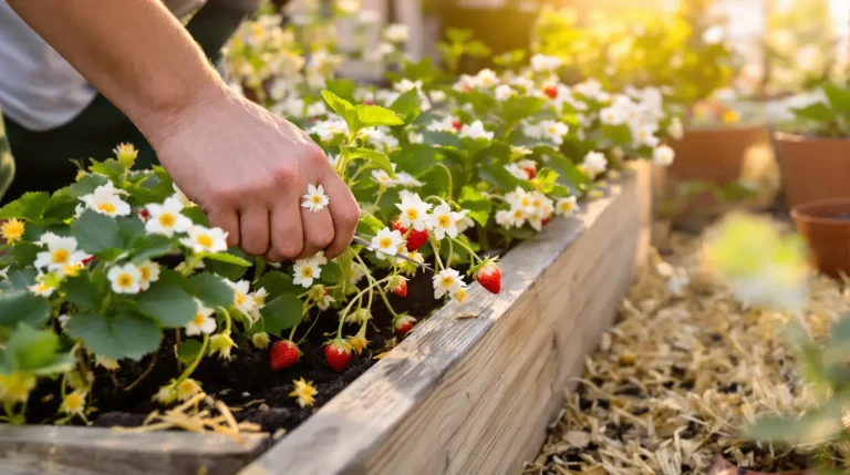 Vos fraisiers sont en fleurs : les gestes à faire maintenant pour une récolte de fraises abondante Vos fraisiers sont en fleurs : les gestes à faire maintenant pour une récolte de fraises abondante