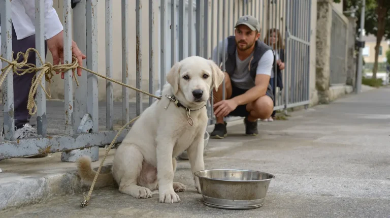 Attaché sans eau pendant des heures en Dordogne, un chiot Patou de 6 mois est secouru par la SPA Attaché sans eau pendant des heures en Dordogne, un chiot Patou de 6 mois est secouru par la SPA