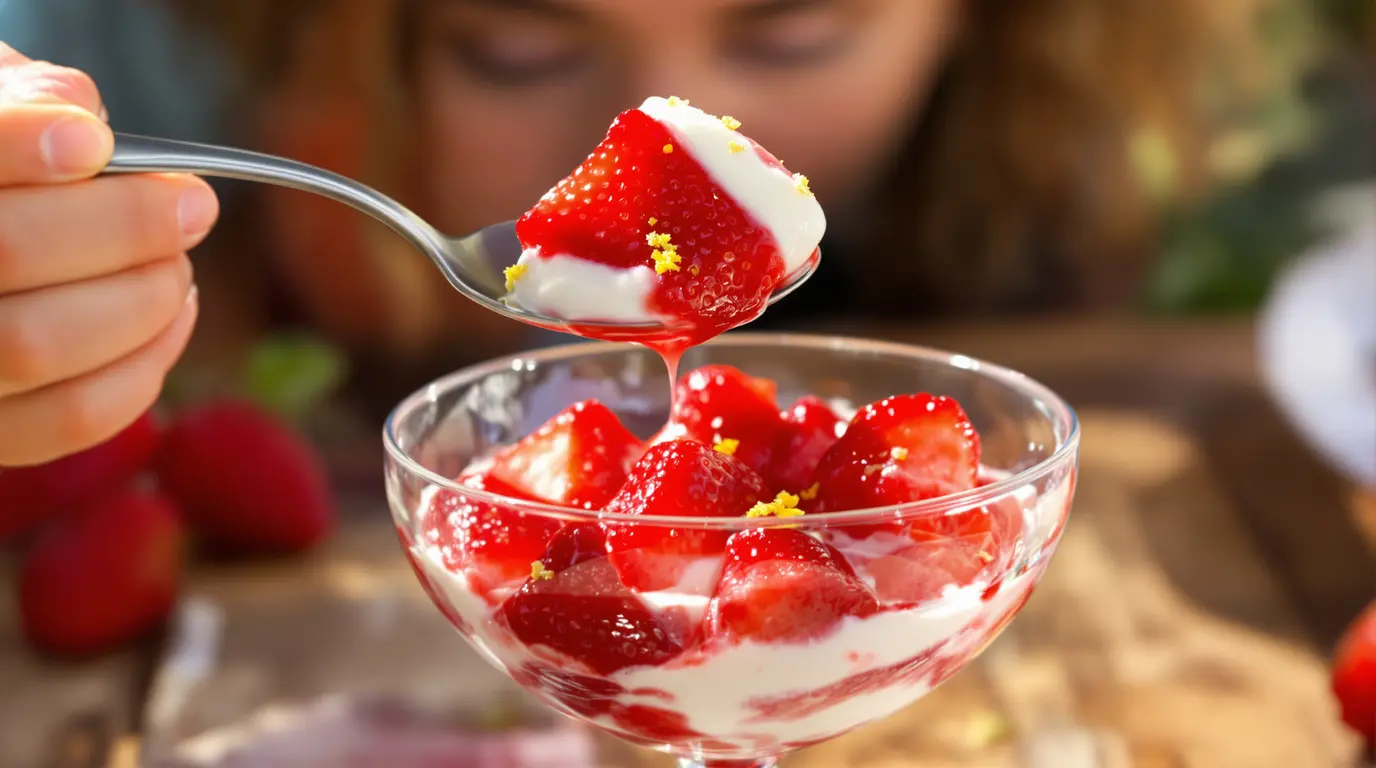 Envie de fraises en dessert ? Essayez cette salade de fraises, fraîche, gourmande et acidulée Envie de fraises en dessert ? Essayez cette salade de fraises, fraîche, gourmande et acidulée