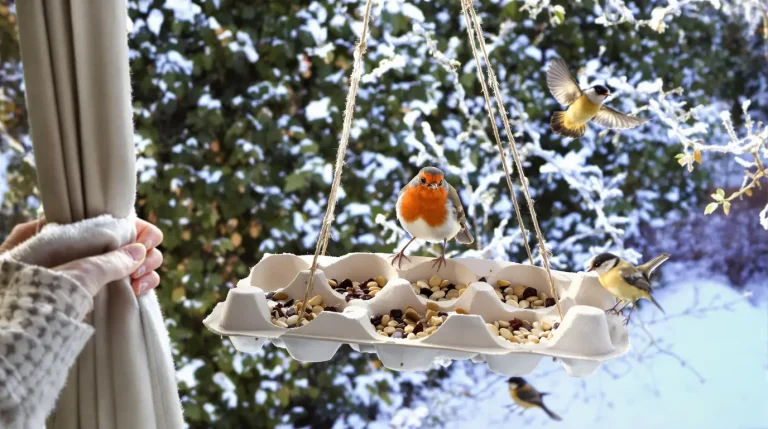 Ne jetez plus vos vieilles boîtes d’œufs, je les transforme au jardin pour attirer les oiseaux tout l’hiver Ne jetez plus vos vieilles boîtes d’œufs, je les transforme au jardin pour attirer les oiseaux tout l’hiver