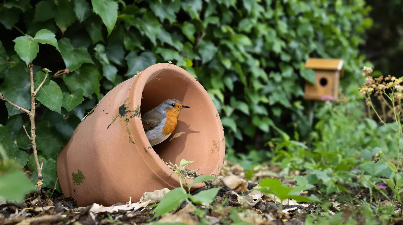 Rouge-gorge : en juin, le pot en terre cuite qui attire mieux qu’un nichoir dans le jardin Rouge-gorge : en juin, le pot en terre cuite qui attire mieux qu’un nichoir dans le jardin